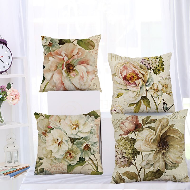 capa de almofada lateral dupla floral 4 unidades quadradas decorativas macias capa de almofada capa de almofada fronha para sala de estar do quarto almofada interior lavável à máquina de qualidade de 2025 por $28.99 –P11