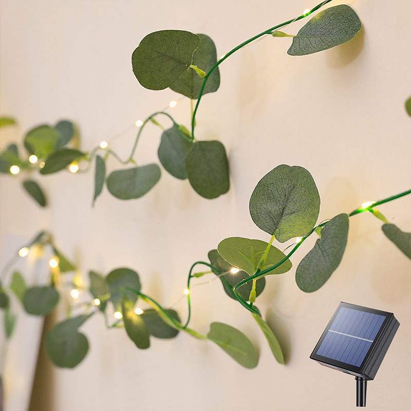 luci a stringa solari a led impermeabili ip65, decorazione esterna a forma di foglia di edera per il giardino di Natale&amp;feste in terrazza del 2025 a $11.99 –P10