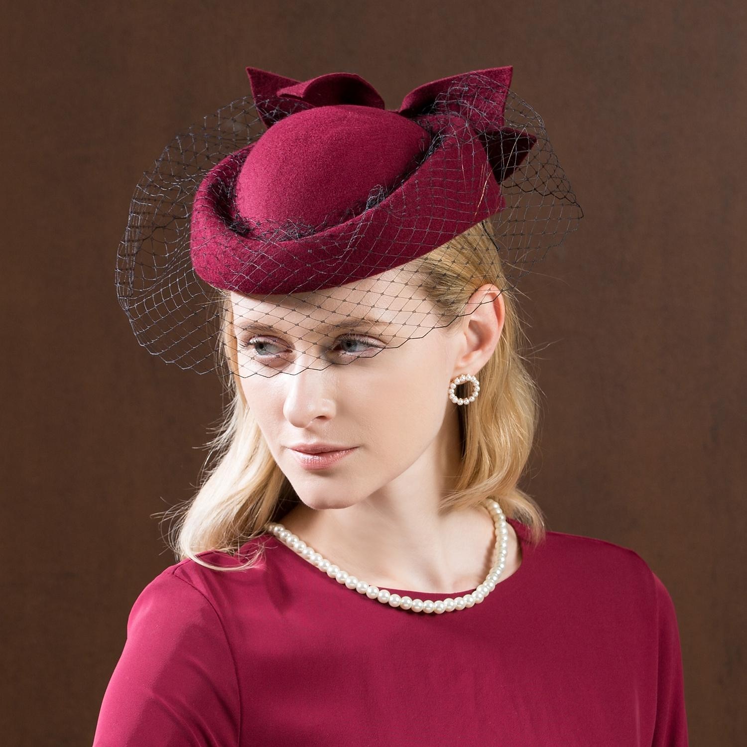 Palarie Lână Net Nuntă Kentucky Derby Cursă de cai Ziua Doamnelor Cupa Melbourne Elegant Epocă klasické Cu Funde Net Diadema Articole Pentru Cap 2025 - $39.99 –P12