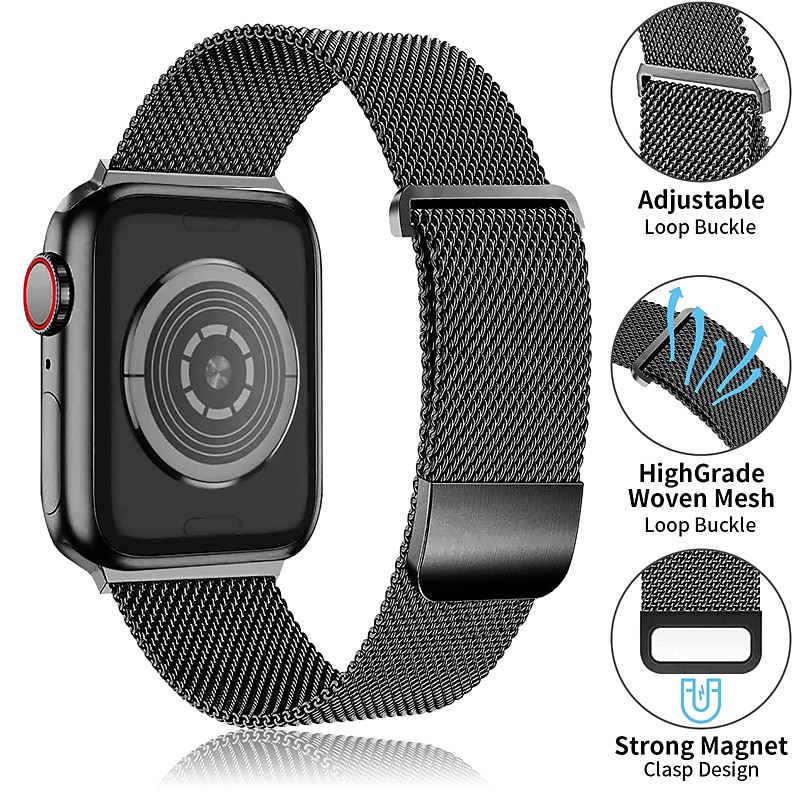 2025年 ミレネーゼループ と互換性があります Apple Watch ウォッチバンド 38mm 40mm 41mm 42mm 44mm 45mm 49mm 女性 マグネティッククラスプ 調整可 ステンレス 交換用時計バンド のために iwatch シリーズ Ultra 8 7 6 5 4 3 2 1 SE  コレクション – $15.99 –P3