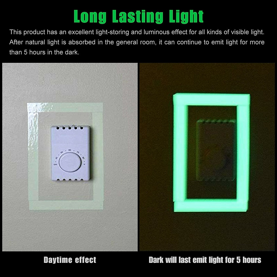 Cinta autoadhesiva que brilla en la oscuridad, cinta adhesiva luminosa segura para la luz, 1m x 3cm, resistente al agua, extraíble, duradera, portátil, estable, de seguridad 2025 - $9.49 –P3