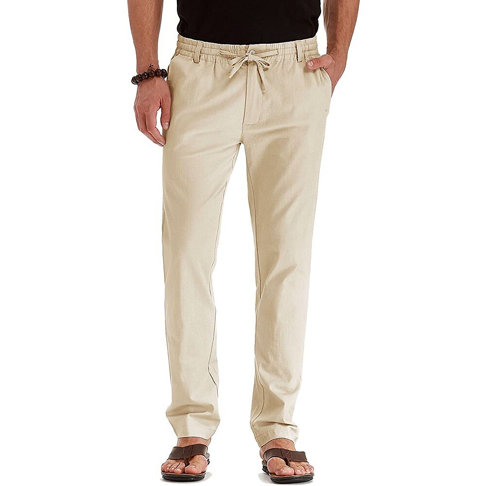 Per uomo Pantaloni di lino Pantaloni Pantaloni estivi Vita elastica Multi tasca Liscio Comfort Traspirante Lunghezza intera Attività commerciale Informale Essenziale Informale Taglia piccola Nero del 2025 a $21.99 –P4