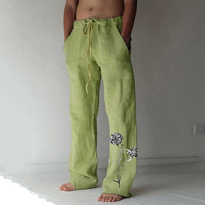 Men's Graphic Graphic Prints Trousers Summer Pants Beach Pants Mid Waist Fashion Streetwear Designer Casual Daily For Vacation Elastic Drawstring Design Front Pocket Straight Leg Spring &  Fall 3D 2025 - $25.99 –P3