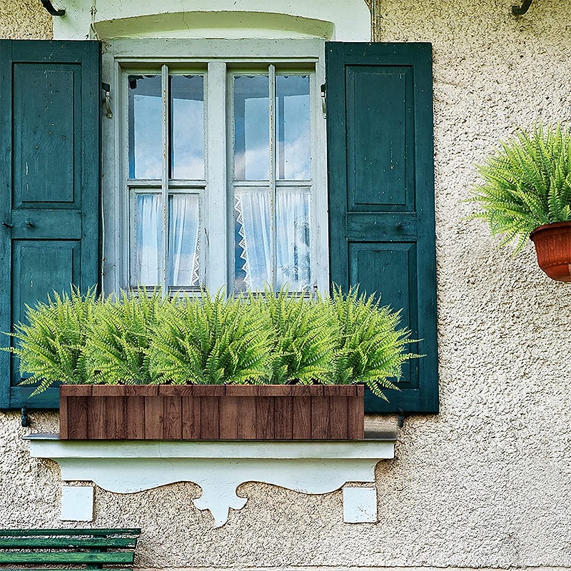Felci artificiali per la casa all'aperto 5 pezzi piante artificiali da esterno felce finta felce finta Boston verde pianta in plastica resistente ai raggi UV decorazione di nozze del 2025 a $12.49 –P5