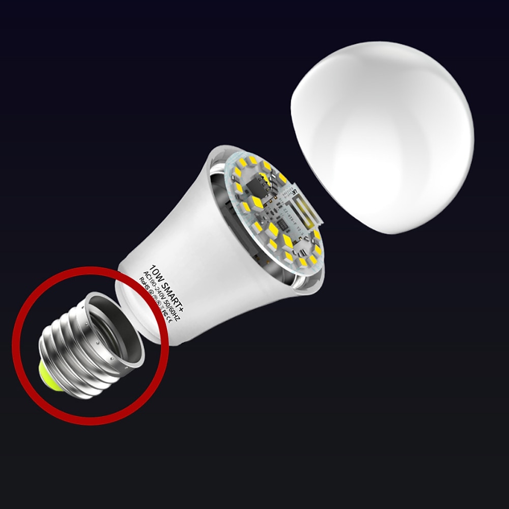 Ampoule LED wifi intelligente 10w, 6 pièces, 4 pièces, 2 pièces, rgbcct, couleur changeante, a19 a60, variable, fonctionne avec alexa et google home sans hub de 2025 ? $32.99 –P3