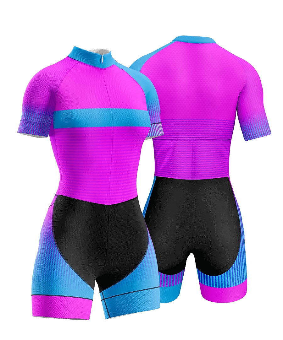 Naisten Triathlon Tri -puku Lyhythihainen triatlon Hopea Tumman harmaa Metsän vihreä Kuvitettu Pyörä Lycra Urheilu Kuvitettu Vaatetus 2025 - $47.99 –P3