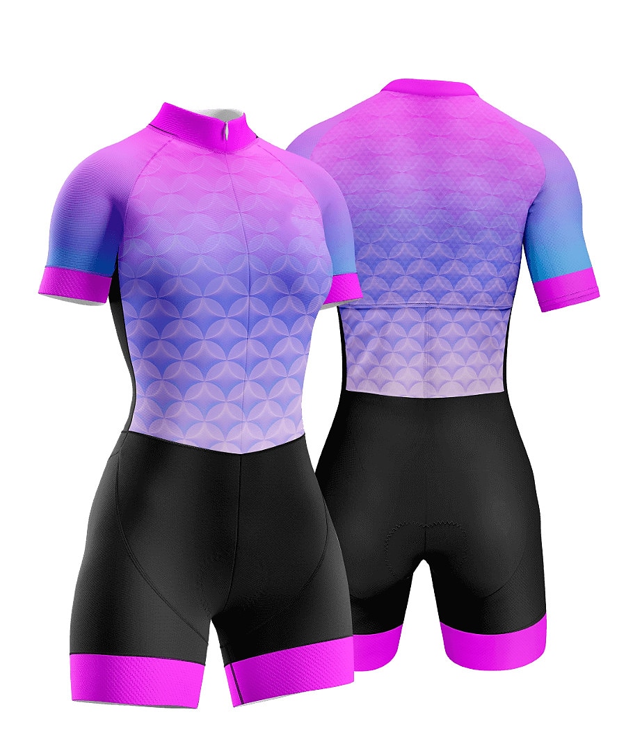 Naisten Triathlon Tri -puku Lyhythihainen triatlon Hopea Tumman harmaa Metsän vihreä Kuvitettu Pyörä Lycra Urheilu Kuvitettu Vaatetus 2025 - $47.99 –P6