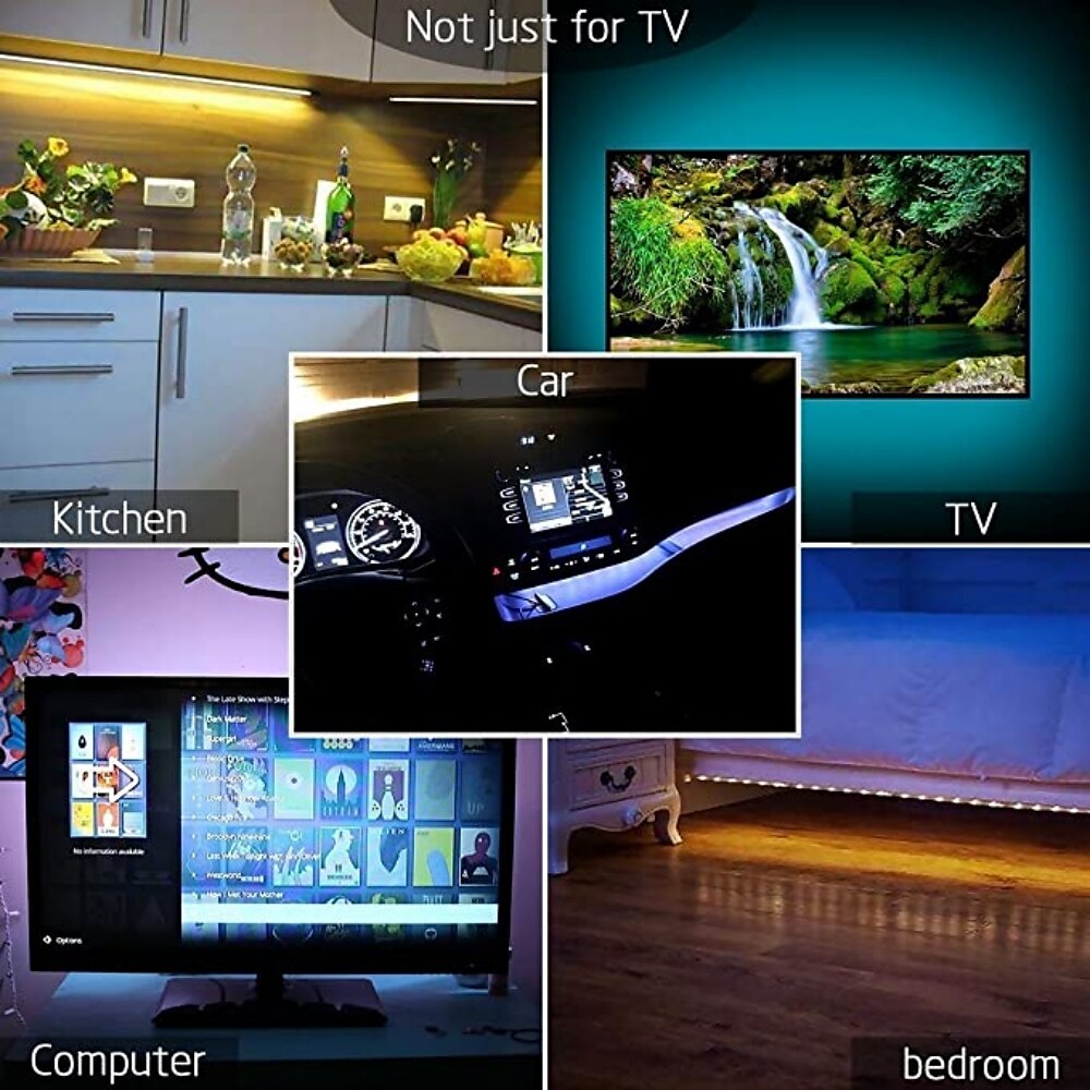 شريط إضاءة led rgb ملون 1-4 متر 14-95 بوصة إضاءة خلفية للتلفاز بما في ذلك 24 مفتاح وحدة تحكم بالأشعة تحت الحمراء لشاشة الكمبيوتر وغرفة النوم وغرفة الألعاب والمسرح المنزلي وإضاءة جو 2025 - $12.49 –P4