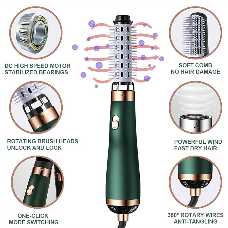 Blow Dryer with Comb Hair Dryer Comb Hot Air Curling For Hair Roller  Ionic Hair Straightening Brush Quick Professional Brush Dry Hair Curler Curling Iron Valentine's Day Gift 2026 - $38.99 –P12