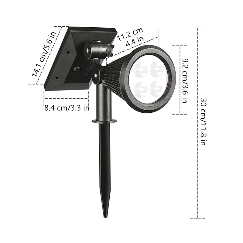 napelemes kerti spotlámpa kültéri vízálló 7 led földdugasz gyep lámpa led fényszóró udvari tájkerti díszvilágítás kerti lámpa 2025 - $23.99 –P1