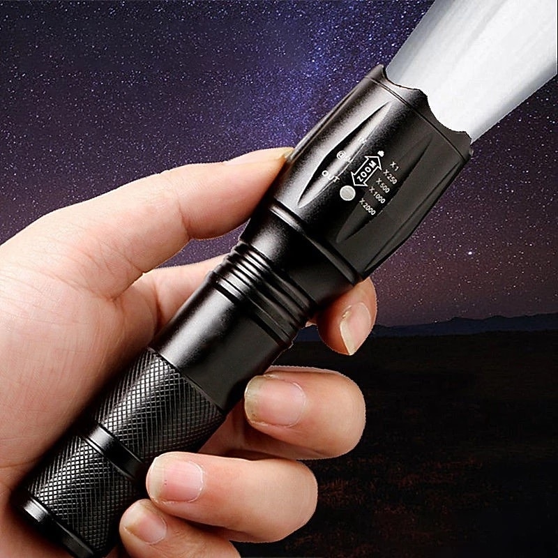 led taktisk lommelykt t6 superlys bærbar lommelykt i aluminiumslegering usb oppladbar utendørs camping taktisk blitslys 2025 - $14.49 –P1