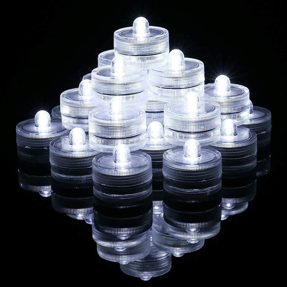 nedsenkbare led-lys 12 stk vanntett rgb undervannslys for bryllup telys badestamp dam akvarium svømmebasseng fest vase dekorasjon belysning 2025 - $17.49 –P4