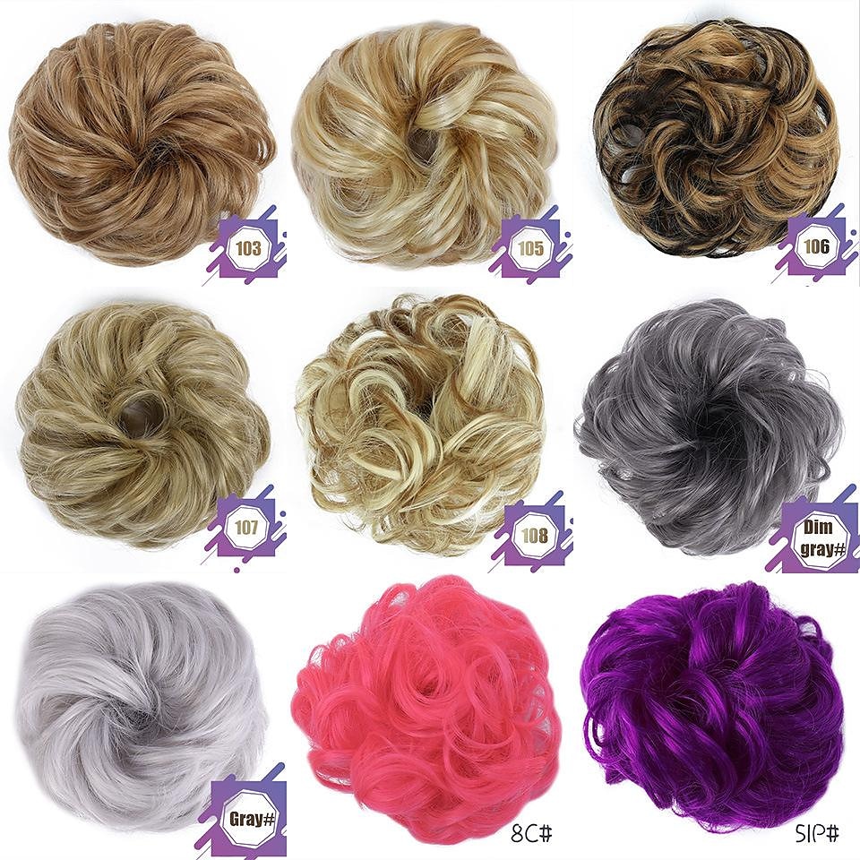 commercio all'ingrosso della fabbrica fornitura di commercio estero soffici capelli anello parrucca testa a sfera testa corda fibra chimica anello dei capelli parrucca anello dei capelli del 2025 a $9.49 –P1