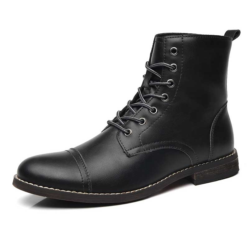 bottines à lacets marron pour hommes – similicuir avec doublure en peluche chaude et semelle antidérapante durable, idéales pour les tenues décontractées d'hiver de 2025 ? $59.99 –P8