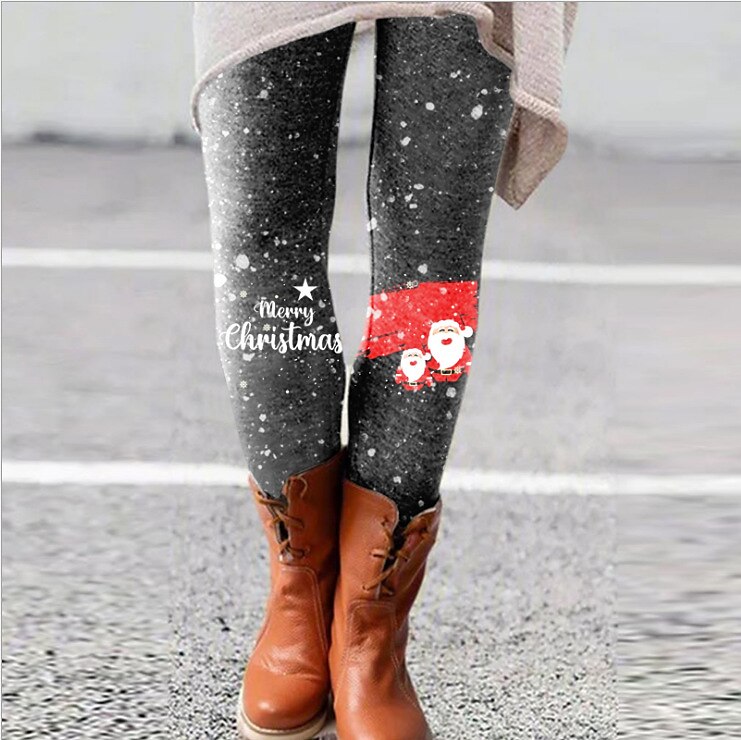 Per donna Collant Ghette Renna Natale Stampa Lunghezza intera Media elasticità Vita normale Di tendenza Giornaliero 5 6 S M del 2025 a $16.99 –P5