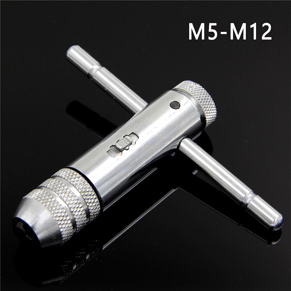 Silver T-Handle Ratchet Tap Holder Wrench  M5-M12 Machine Screw Thread Metric Plug T-shaped Tap 2025 - $16.99 –P1