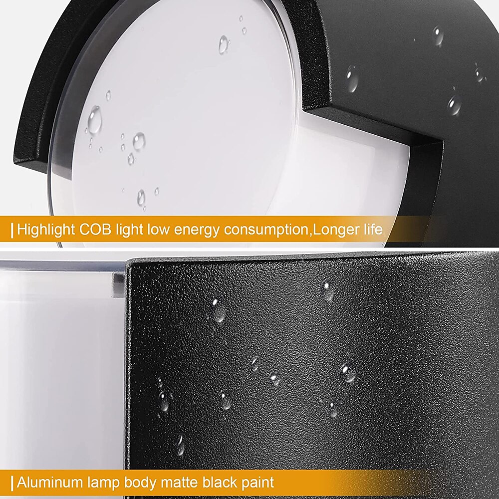 Outdoor Wall Lamp Porch Lamp 12W LED Matte Black Exterior Wall Lamp 3 Colors Can be Changed Suitable for Installing Wall Courtyard Lamp Garage Aisle Backyard Garden AC85-265V 2025 - $82.99 –P6