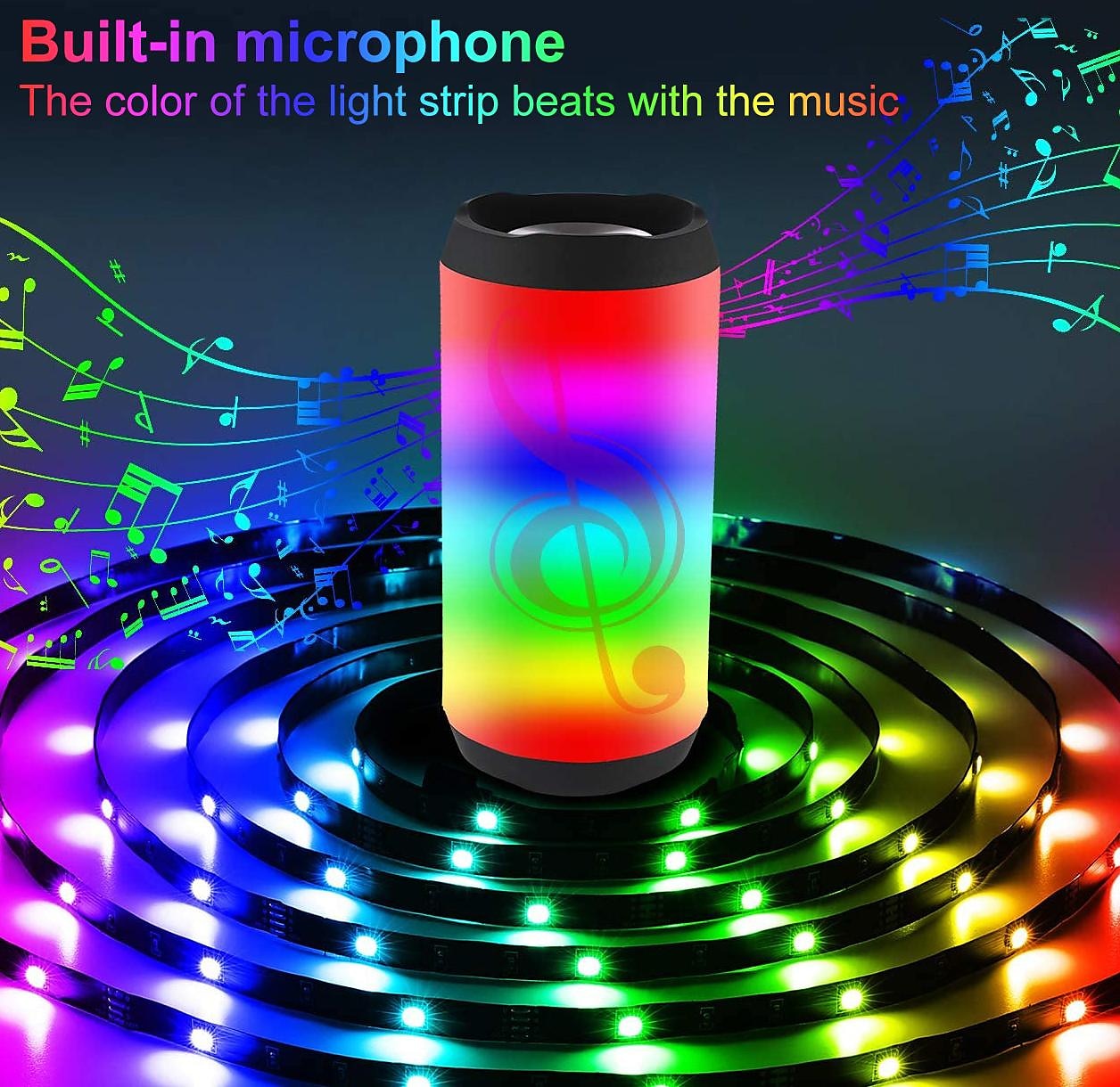 2025年 5 メートル 16.4 フィート スマート テレビ led バックライト ストリップ ライト usb rgb アプリ bluetooth コントロール音楽同期色変更 smd 5050 pc モニター ゲーム ルーム 5 v  コレクション – $13.99 –P11