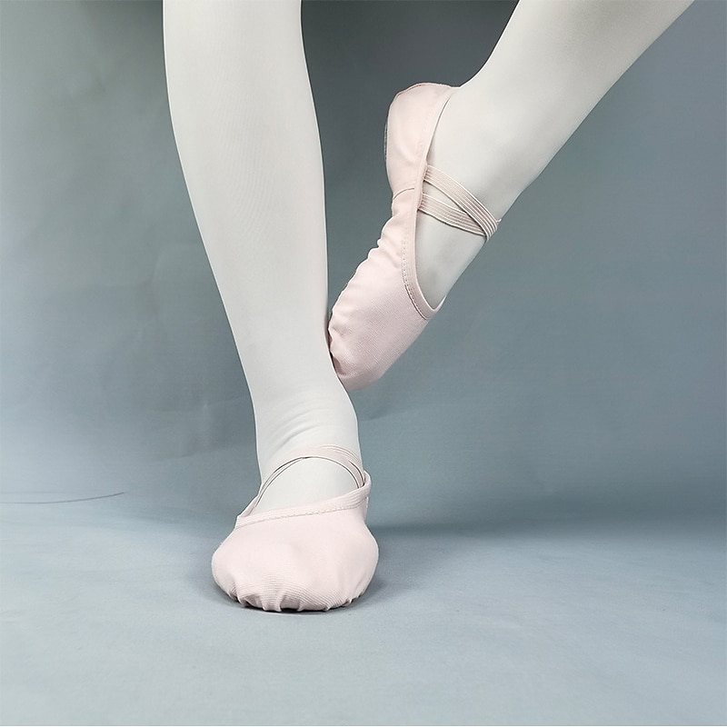 Myke rosa ballettsko til dame – komfortable dansesko med elastiske stropper for ballett, dansetimer og forestillinger 2025 - $11.99 –P7