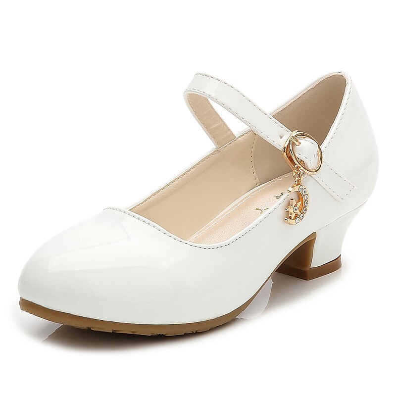 Girls' White Mary Jane Dress Shoes – Low Heel Princess Pumps with Moon Charm for Wedding, Party & Formal Occasions 2025 - $42.99 –P5