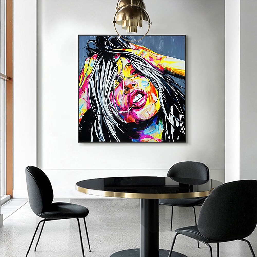 Mintura main visage peinture à l'huile sur toile mur art décoration moderne figure abstraite image pour la décoration intérieure roulé sans cadre non étiré peinture de 2025 ? $73.99 –P5