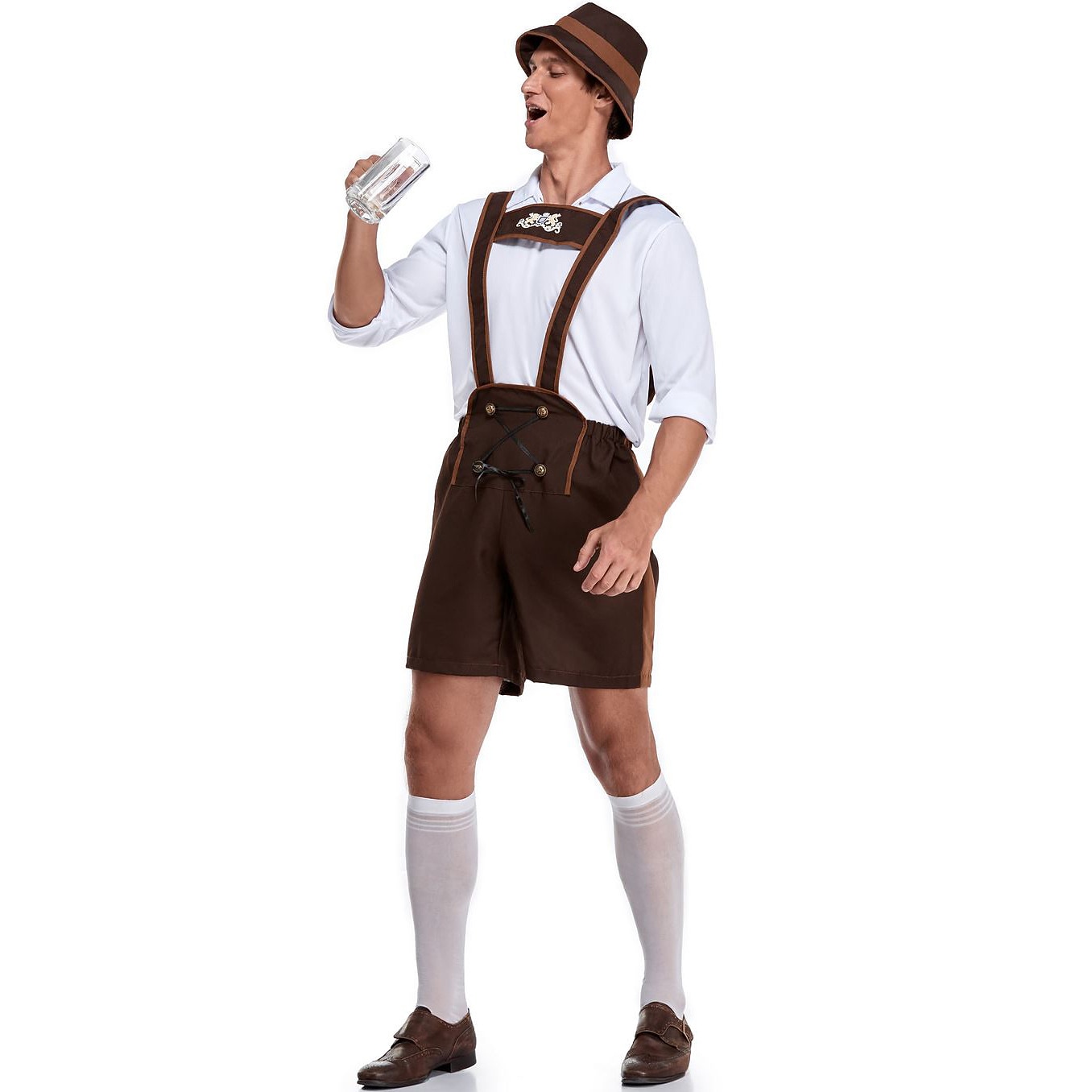Międzynarodowy Festiwal Piwa Oktoberfest Lederhosen Bawaria Niemiecki Monachium Łąki Męskie Tkanina w stylu tradycyjnym Bluzka Szorty 2026 - $30.99 –P9