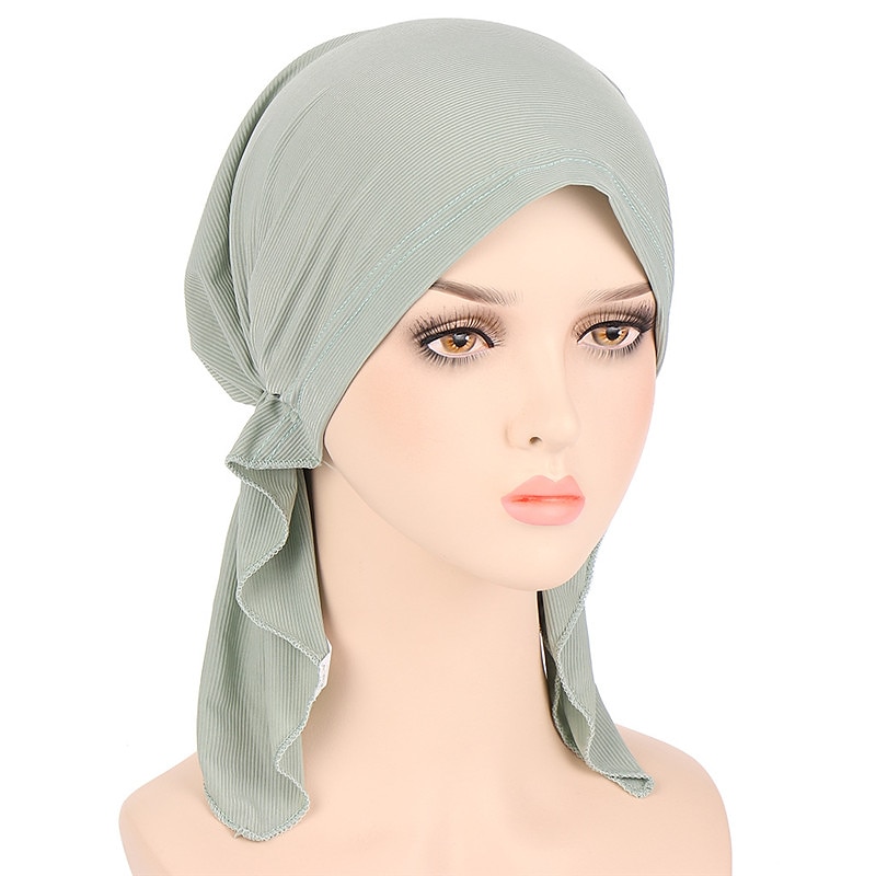 nuovo elastico di colore solido avvolgere la testa della sciarpa cappelli musulmano turbante cofano per le donne interno del cappello del hijab moda femminile turbanti cappellini del 2025 a $9.49 –P6
