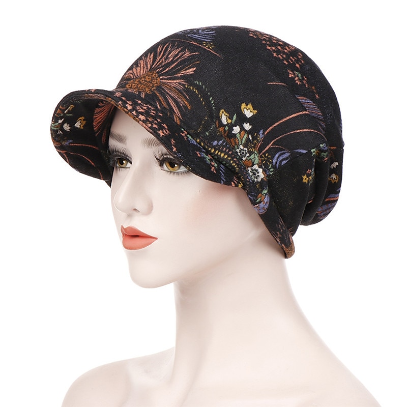 dámský potisk čepice čepice dámské podzimní zima bavlněné baseballové čepice culík vintage teplý turban čepice kšiltovky čepice 2025 - $15.99 –P11