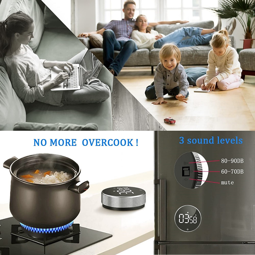 Kitchen Timers Digital Classroom Timer for Kids Large Magnetic LED Countdown Timer with Constant Light Function for classrooms Quiet for Children and Teachers 2025 - $17.99 –P12