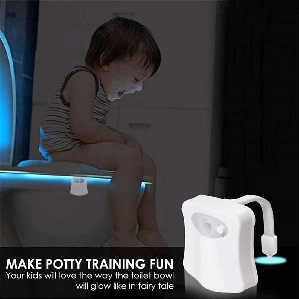 lumină de noapte pentru toaletă senzor de mișcare pir lumini pentru toaletă led lampă de noapte pentru toaletă 16/8 culori iluminare vas de toaletă pentru baie toaletă 2025 - $7.49 –P3