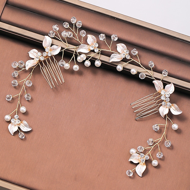 1pc Women's Girls' Headbands Flower Leaf Bride Wedding Hair Vine Silver Rhinestone Bridal Hairpieces Crystal Headpiece Hair Accessories for Women and Girls 2025 - $22.99 –P10