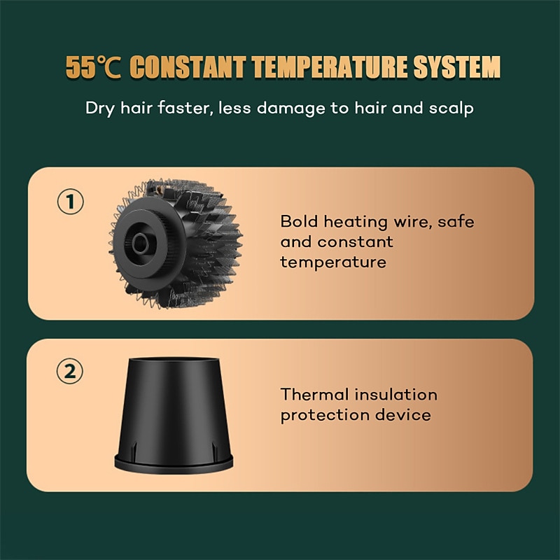 Blow Dryer with Comb Hair Dryer Comb Hot Air Curling For Hair Roller  Ionic Hair Straightening Brush Quick Professional Brush Dry Hair Curler Curling Iron Valentine's Day Gift 2026 - $38.99 –P11