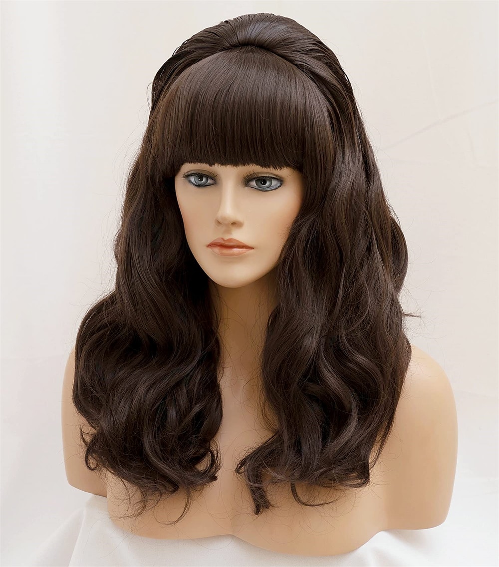 Parrucche a Nido d'Api Parrucca Lunga Ondulata Bionda con Frangia Grande Bouffant per Donne adatta per gli Anni '80 o Festa Parrucche di Halloween del 2025 a $30.99 –P5