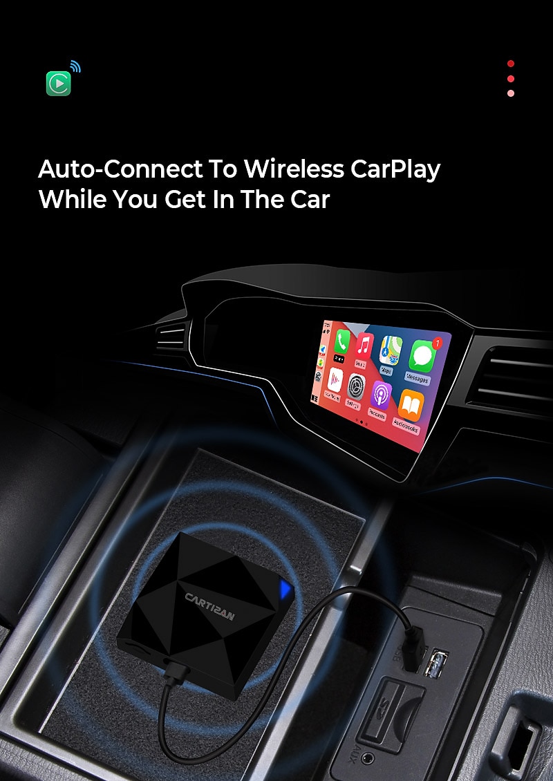 Wireless CarPlay Adapter 2022 Speed Fastest for Apple Wireless CarPlay Dongle Plug & Play 5Ghz WiFi Auto Connect No Delay Online Update U2-AIR for Wired CarPlay Cars Model Year After 2016 2023 - £ 55 –P6