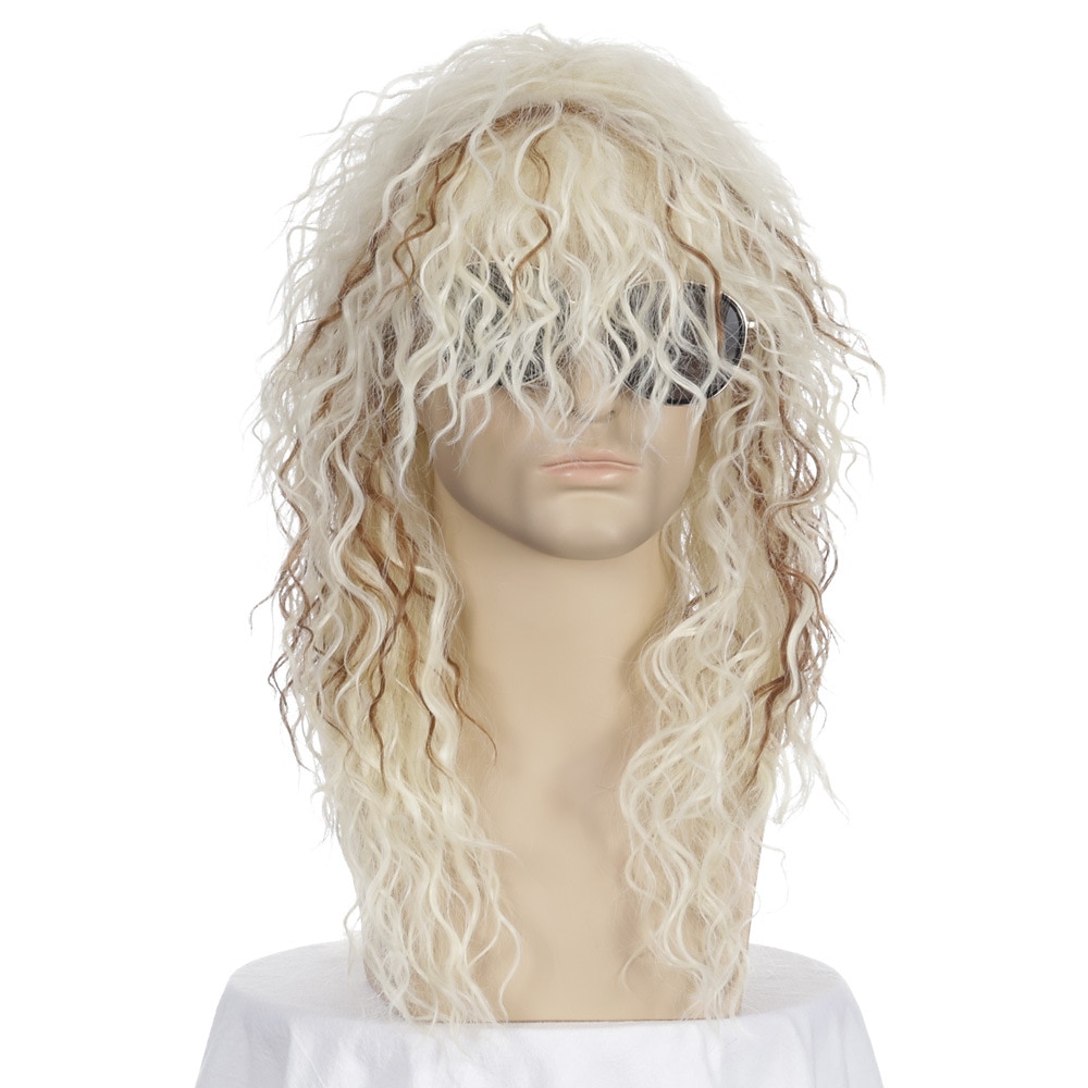 Peluca de rockero metal de los años 70 80 peluca larga rizada negra de hombre para fiesta disfraz anime pelucas de Halloween 2026 - $29.99 –P12