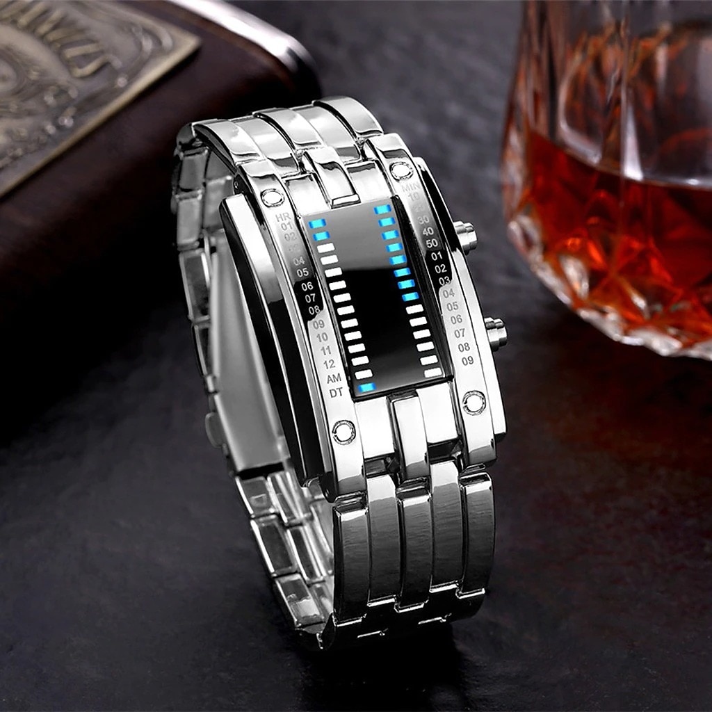 Digital Watch for Men Cool Fashion Wristwatch LED Light Stainless Steel Sports Bracelet Male Wrist Watch 2025 - $19.99 –P13