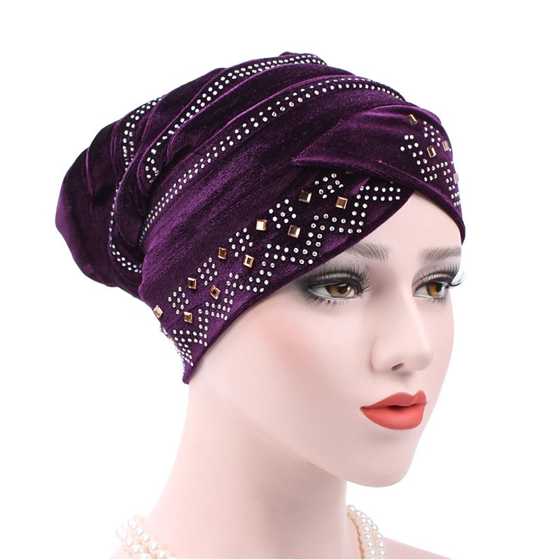 hijab interno di colore solido berretti turbante musulmano per le donne con trapano etnico islamico avvolgere testa turbante pronto da indossare hijab bonnet del 2025 a $11.99 –P10
