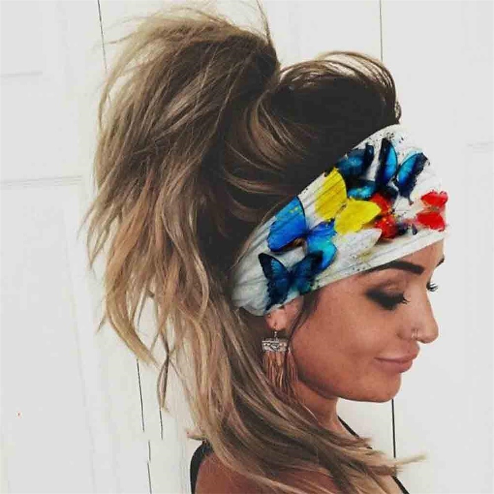 fejpánt fejfedő pillangó sztreccs hajgumik bandana jóga futás sportos turbán fejpántok fejkendő haj kiegészítők nőknek és lányoknak 4db 2025 - $18.99 –P3