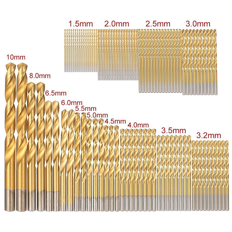 99PC Twist Drill Bit Set Saw Set HSS High Steel Titanium Coated Drill Woodworkin Tool 1.5-10mm For Cordless Screwdriver 2025 - $20.99 –P5