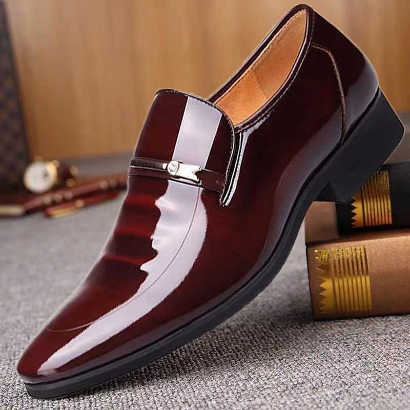 svarta loafers i lack för män med metalldekoration för högtids- och vardagskläder 2025 - $42.99 –P4