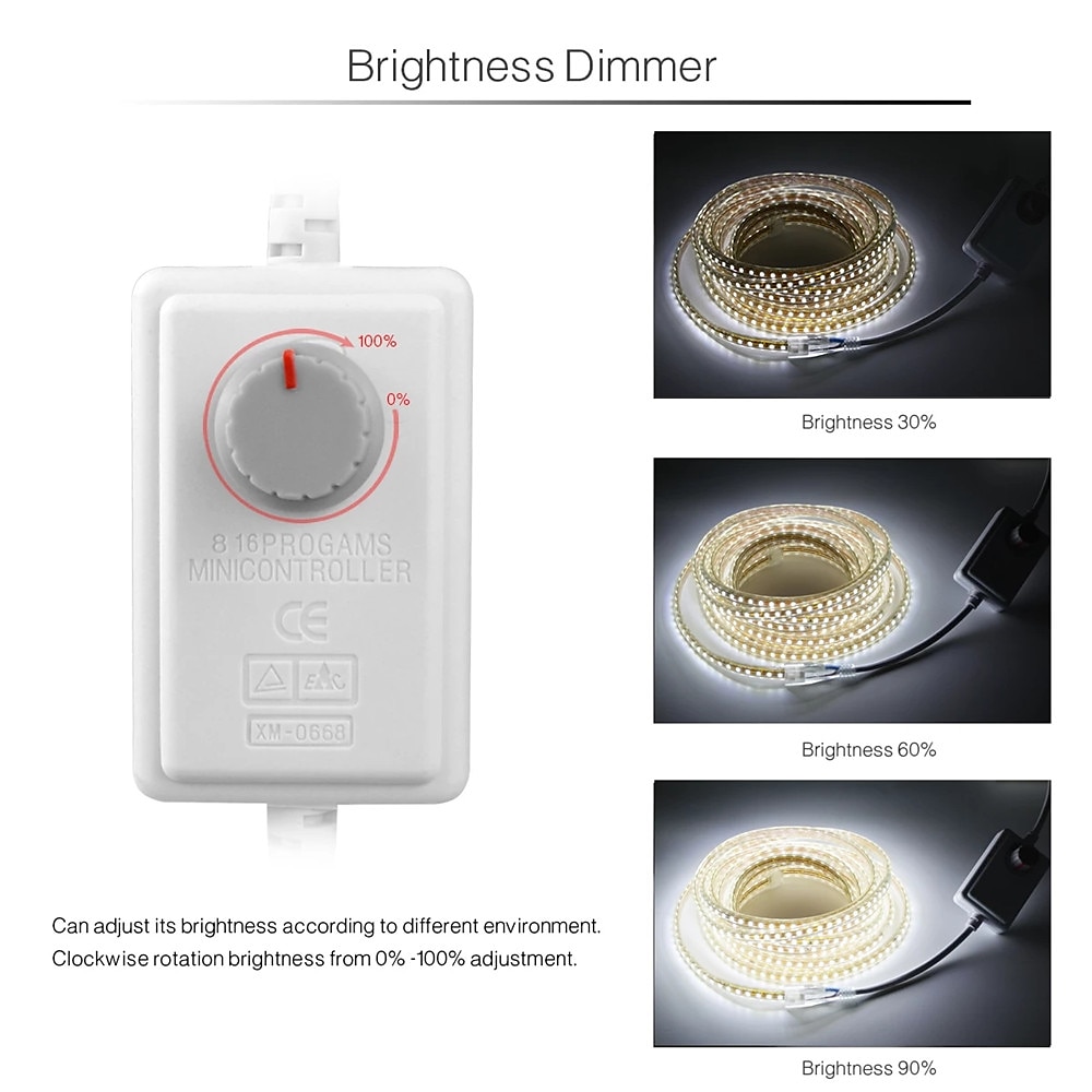 30m 98ft Waterproof LED Strip Light Rope Tape Dimmable Waterproof With Dimmer For Kitchen Closet Cabinet Backyard Backlight 220V 2025 - $67.99 –P2