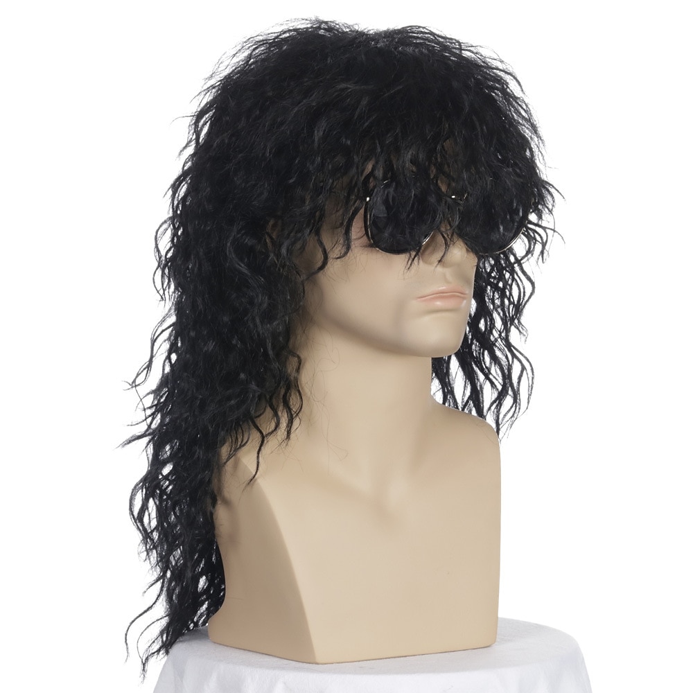 Peluca de rockero metal de los años 70 80 peluca larga rizada negra de hombre para fiesta disfraz anime pelucas de Halloween 2026 - $29.99 –P6