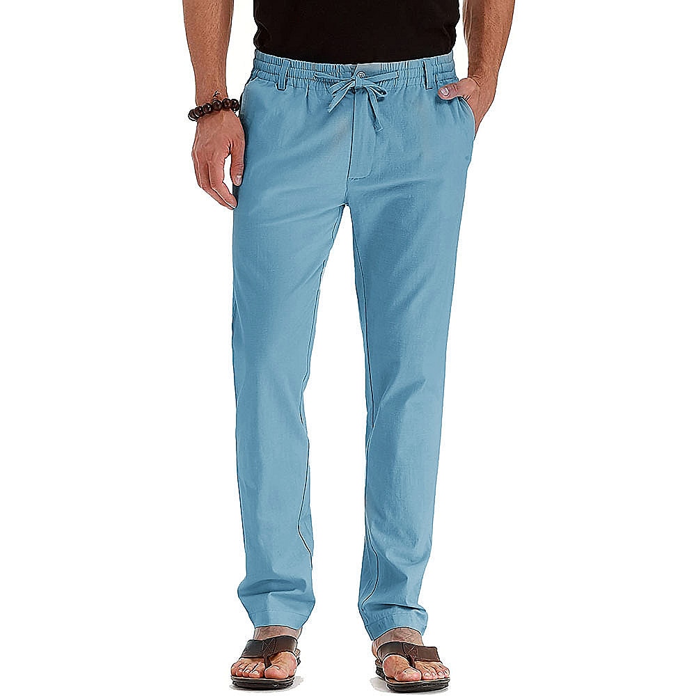 Per uomo Pantaloni di lino Pantaloni Pantaloni estivi Vita elastica Multi tasca Liscio Comfort Traspirante Lunghezza intera Attività commerciale Informale Essenziale Informale Taglia piccola Nero del 2025 a $21.99 –P13