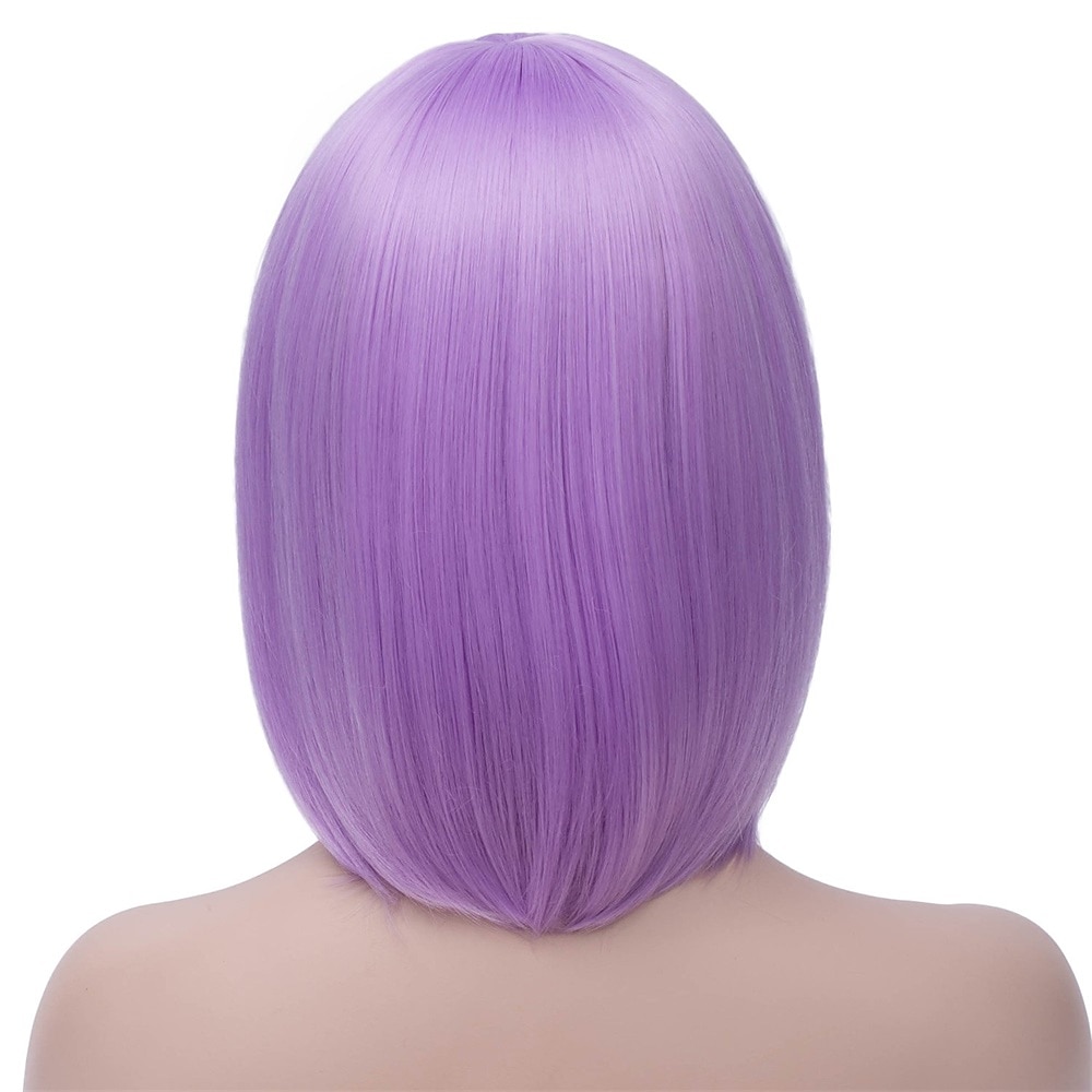 Svarte bob parykker kvinner 12'' kort svart hår parykkel med pannelugg Mia Wallace cosplay syntetisk parykk søte fargede parykker daglig fest Halloween parykker 2025 - $24.99 –P8