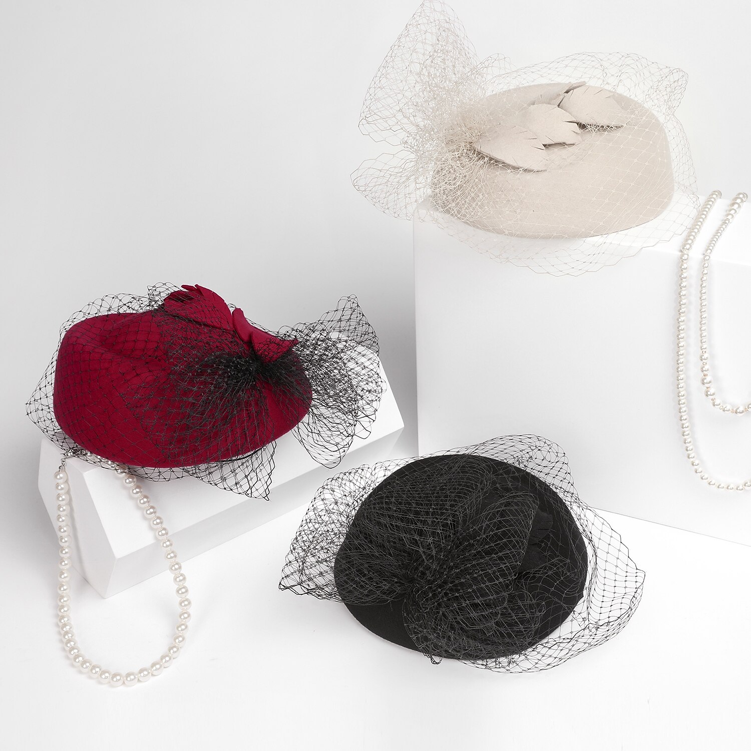 100% Μαλλί Καπέλο Ντέρμπι / Καπέλα με Φιόγκος 1 τεμ Causal / Καθημερινά Ρούχα Ακουστικό 2025 - $36.99 –P8