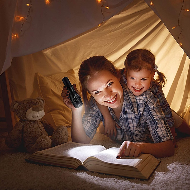 led taktisk lommelykt t6 superlys bærbar lommelykt i aluminiumslegering usb oppladbar utendørs camping taktisk blitslys 2025 - $14.49 –P3