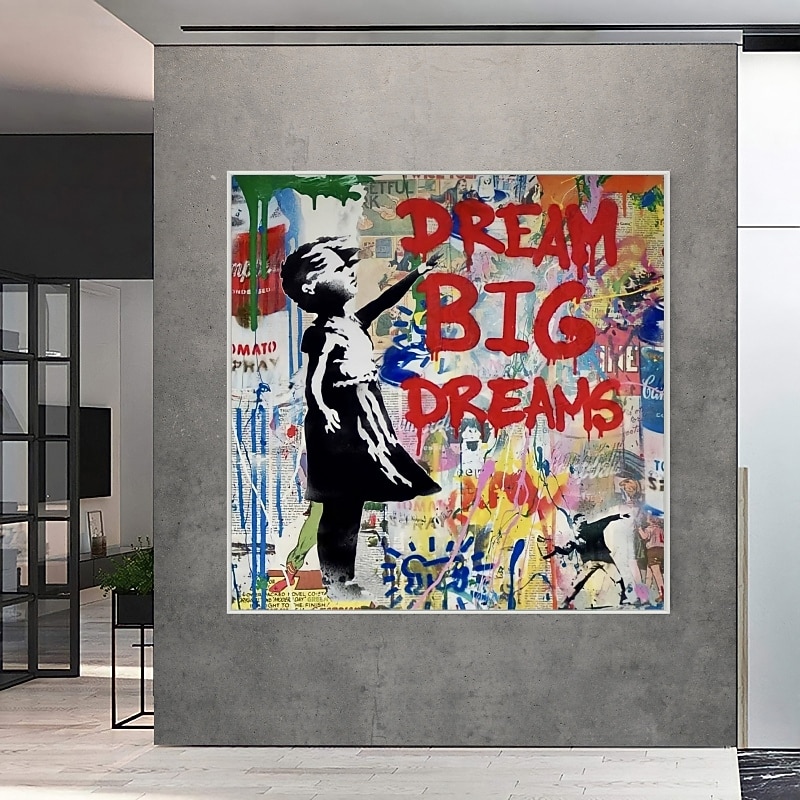 handgemaakte handgeschilderde olieverfschilderij wall street art meisje woondecoratie decor gerold canvas geen frame niet uitgerekt 2025 - $383.59 -P3