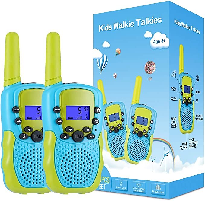 Walkie Talkies para niños recargable 2 Pack, juguetes para 3 4 5