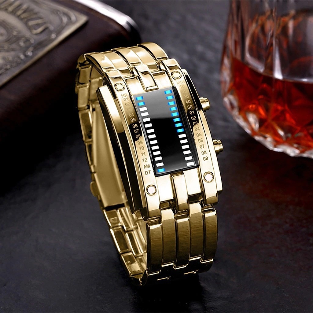Digital Watch for Men Cool Fashion Wristwatch LED Light Stainless Steel Sports Bracelet Male Wrist Watch 2025 - $19.99 –P12