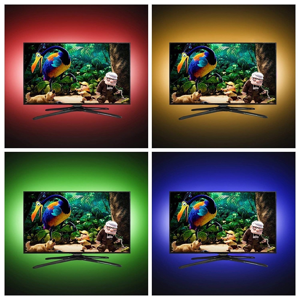 شريط إضاءة led rgb ملون 1-4 متر 14-95 بوصة إضاءة خلفية للتلفاز بما في ذلك 24 مفتاح وحدة تحكم بالأشعة تحت الحمراء لشاشة الكمبيوتر وغرفة النوم وغرفة الألعاب والمسرح المنزلي وإضاءة جو 2025 - $12.49 –P3